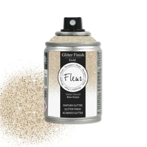 Fleur akrilni lak u spreju sa šljokicama 100ml zlatni