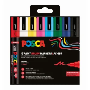 Marker Uni pc-5BR Posca brush set 8kom