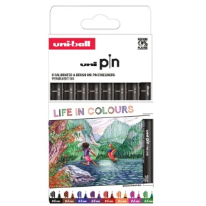 UNI PIN Life in Colours set 8 markera
